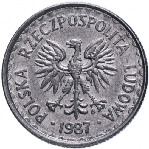 фото Польша 1 злотый 1987 VF (Y#49.2)