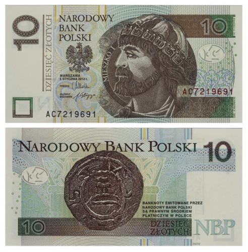 фото Польша 10 злотых 2012 UNC (P173)
