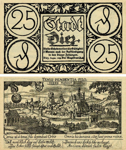 фото Германия Нотгельд  25 пфеннигов 1920 F-VF Диц