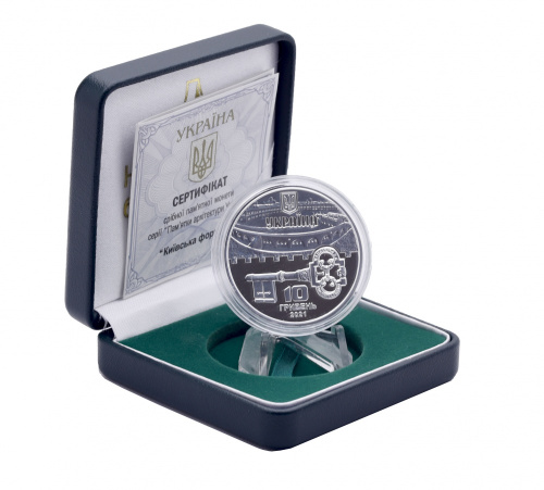 фото Украина 10 гривен 2021 Серебро Proof Киевская крепость (Ag 925, унция, 31.1 грамм в чистоте)
