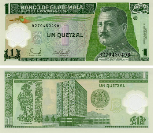 фото Гватемала 1 кетсаль 2006 Полимер UNC (P109)