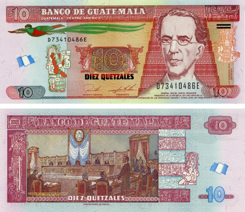 фото Гватемала 10 кетсалей 2017 UNC (P123A)