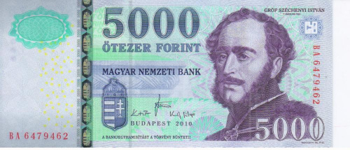 фото Венгрия 5000 форинтов 2010 UNC (P199b)