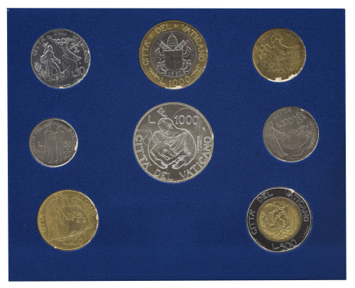 фото Ватикан набор из 7 монет 1997 AU-UNC Римский папа - Иоанн Павел II 19-й год правления