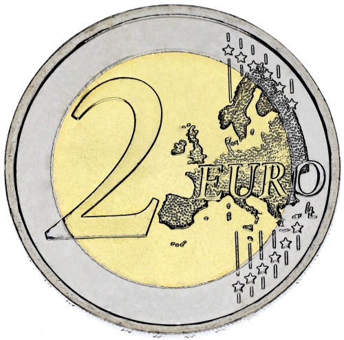 фото Латвия 2 евро 2019 Биметалл Восходящее солнце UNC