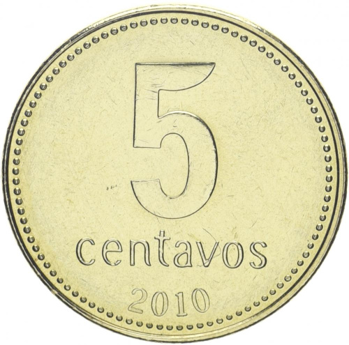 фото Аргентина 5 сентаво 2010 UNC