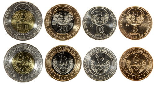 фото Мавритания набор из 4 монет 2009-2010 AU-UNC 5, 10, 20, 50 угий