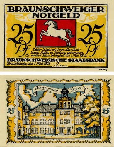фото Германия Нотгельд 25 пфеннигов 1921 F-VF Бланкенбург