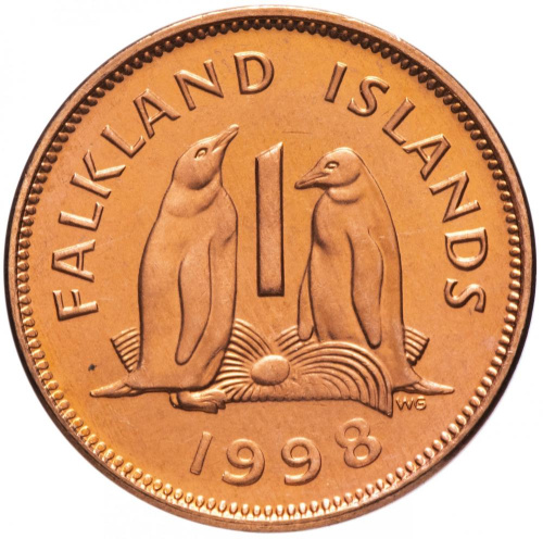 фото Фолклендские острова 1 пенни 1998 UNC (KM#2a)