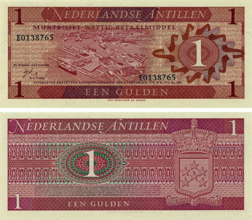 фото Нидерландские Антилы 1 гульден 1970 UNC (P20)