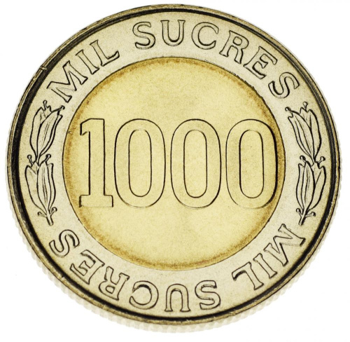 фото Эквадор 1000 сукре Биметалл 1997 UNC