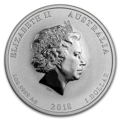 фото Австралия 1 доллар 2018 «Год собаки» Серебро UNC