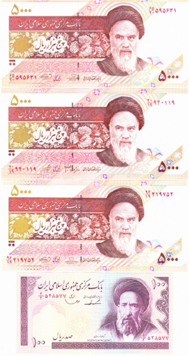 фото Иран набор из 6 банкнот UNC