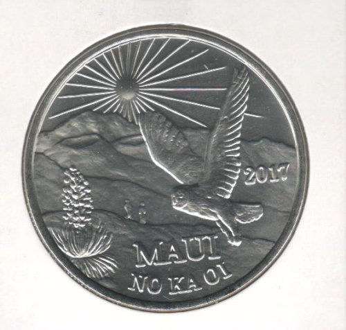 фото США Памятная медаль 2017 UNC Гаваи - Maui Trade dollar