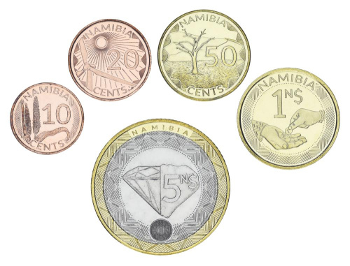 фото Намибия набор из 5 монет 2025 UNC 10, 20, 50 центов, 1, 5 долларов