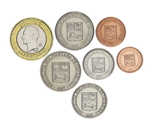фото Венесуэла набор из 7 монет 2007-2012 UNC 1, 5, 10, 12,5, 25, 50 сентим, 1 боливар