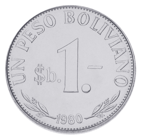 фото Боливия 1 боливиано 1980 UNC