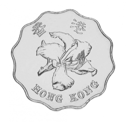 фото Гонконг 2 доллара 2013 AU-UNC Цветок