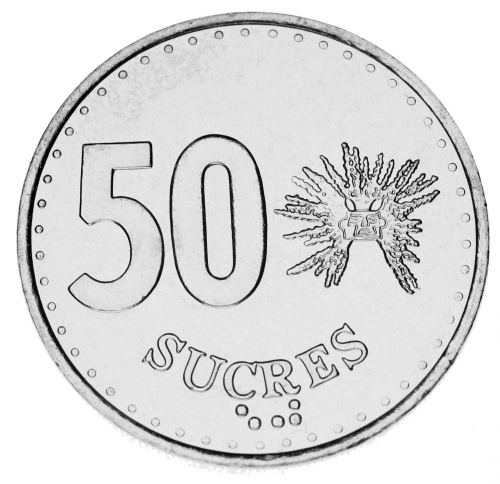 фото Эквадор 50 сукре 1991 UNC