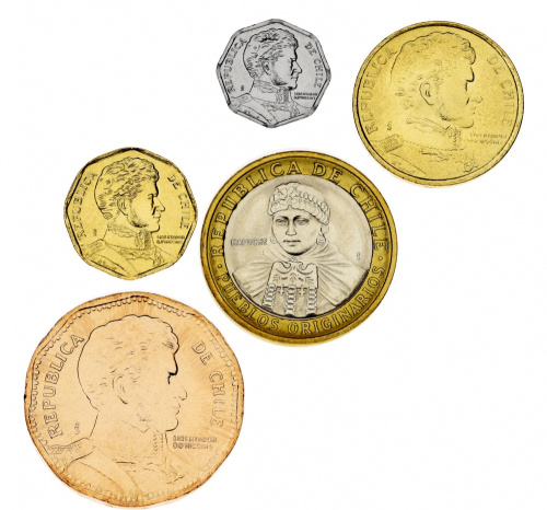 фото Чили набор из 5 монет 2006 UNC 1, 5, 10, 50 100 песо