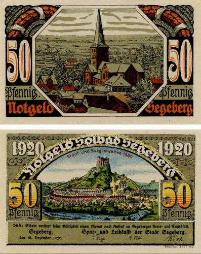 фото Германия Нотгельд 50 пфеннигов 1920 F-VF Зегеберг