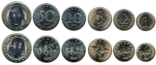 фото Болгария набор из 6 монет 1999-2002 UNC