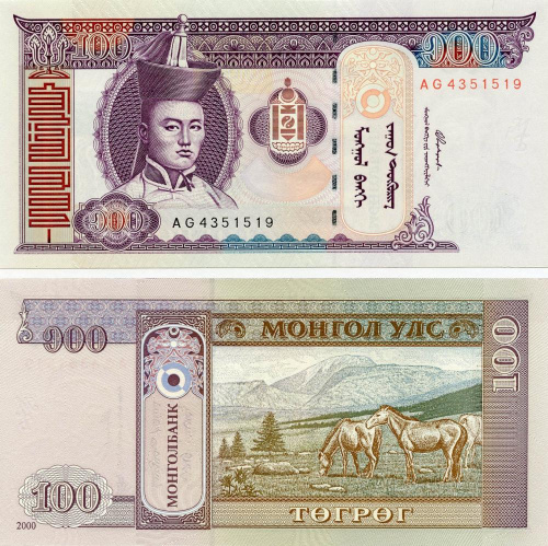 фото Монголия 100 тугриков 2000 UNC (P65a)