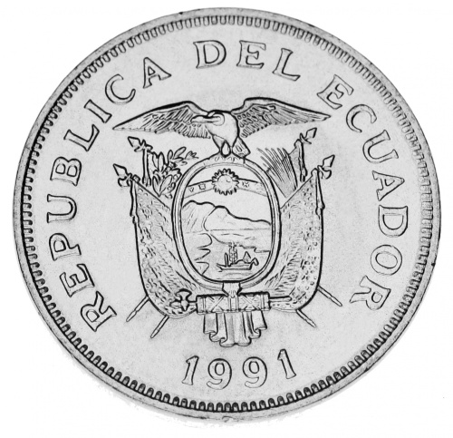 фото Эквадор 20 сукре 1991 UNC