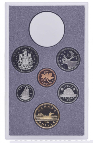 фото Канада набор из 6 монет 1994 Proof 1, 5, 10, 25, 50 центов, 1 доллар