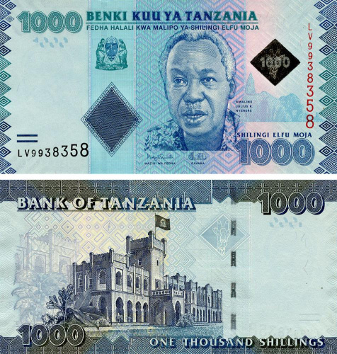 фото Танзания 1000 шиллингов 2023 UNC (P41b)
