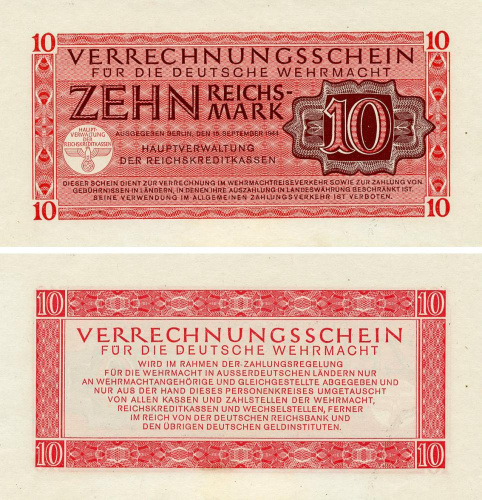 фото Германия 10 марок 1944 AU-UNC (PM40)