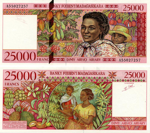 фото Мадагаскар 25000 франков 1998 UNC (P82)