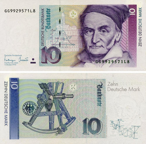 фото Германия 10 марок 1993 AU-UNC (P38с)