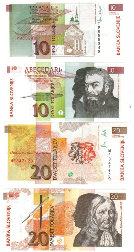 фото Словения набор из 4 банкнот 1992 UNC