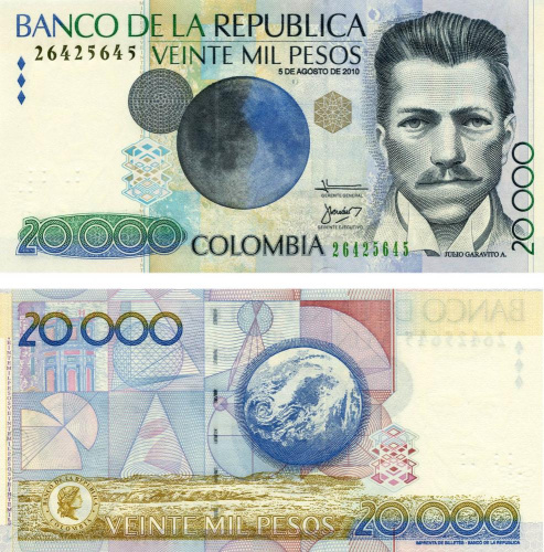 фото Колумбия 20000 песо 2010 UNC (P454)