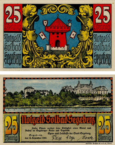 фото Германия Нотгельд 25 пфеннигов 1920 F-VF Зегеберг