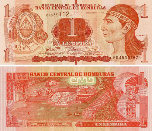фото Гондурас 1 лемпира 2016 UNC (P96)