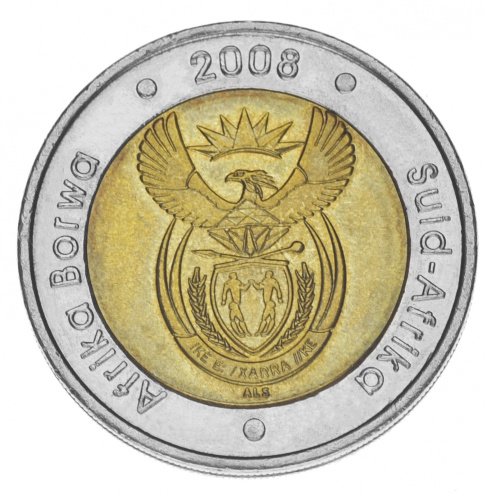 фото ЮАР 5 рандов 2008 Биметалл UNC Нельсон Мандела