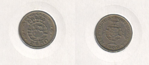 фото Ангола 2,5 эскудо 1969 VF (KM#77)