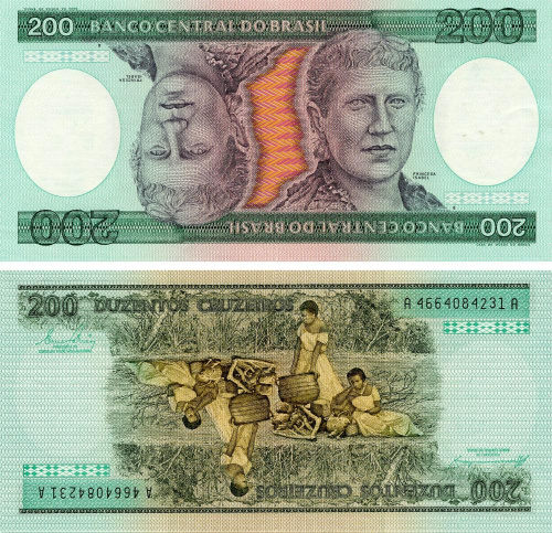 фото Бразилия 200 крузейро 1981-1984 UNC (P199)