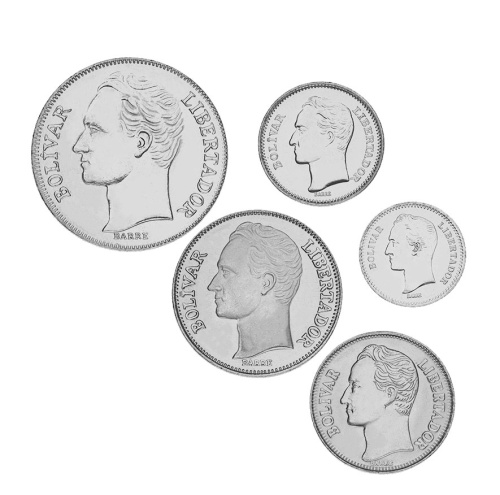 фото Венесуэла набор из 5 монет 1989-1990 UNC 25, 50 сентим, 1, 2, 5 боливар