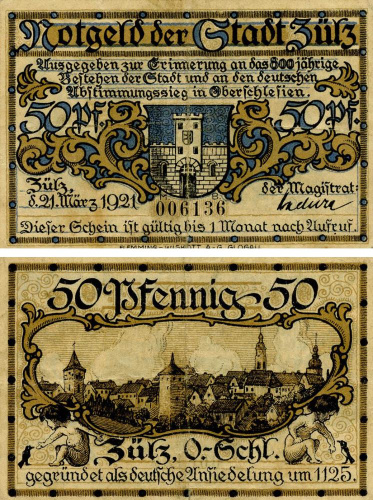 фото Германия Нотгельд  50 пфеннигов 1921 F-VF Зульц