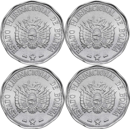 фото Боливия набор из 4 монет по 2 боливиана 2017 UNC