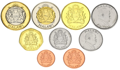 фото Малави набор из 9 монет 1996-2006 AU-UNC 1, 2, 5, 10, 20, 50 тамбала, 1, 5, 10 квача