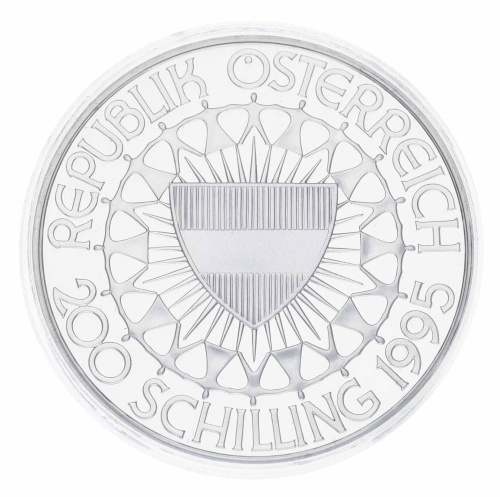фото Австрия 200 шиллингов 1995 Серебро Proof 100 лет Олимпийским играм - Художественная гимнастика