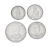 фото Парагвай набор из 4 монет 1980-1984 UNC 1, 5, 10, 50 гуарани