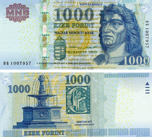 фото Венгрия 1000 форинтов 2015 UNC (P197e)