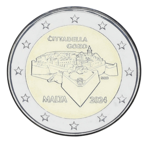 фото Мальта 2 евро 2024 Биметалл UNC Цитадель Гозо в сувенирной упаковке