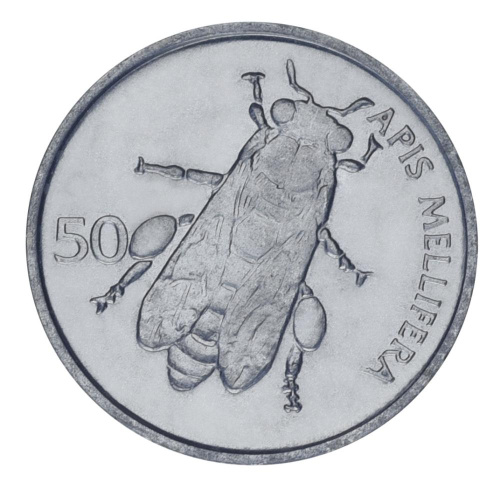 фото Словения 50 стотинов 1993 UNC Пчела