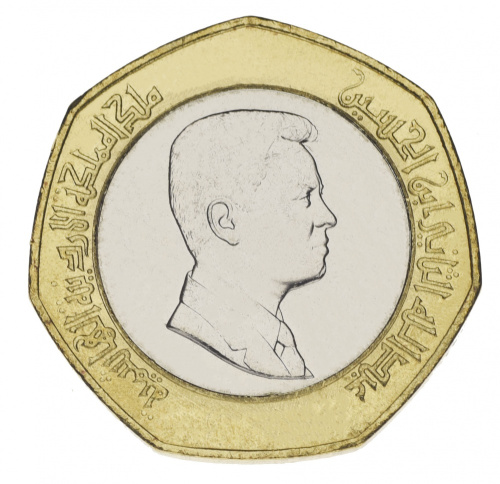 фото Иордания 1/2 динара 2009-2012 Биметалл AU-UNC